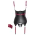 Cottelli Bondage - Sjajni grudnjak s ovratnikom - crni - XL