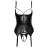 Abierta Fina - grudnjak s podizačem grudi i halterima - crni - M