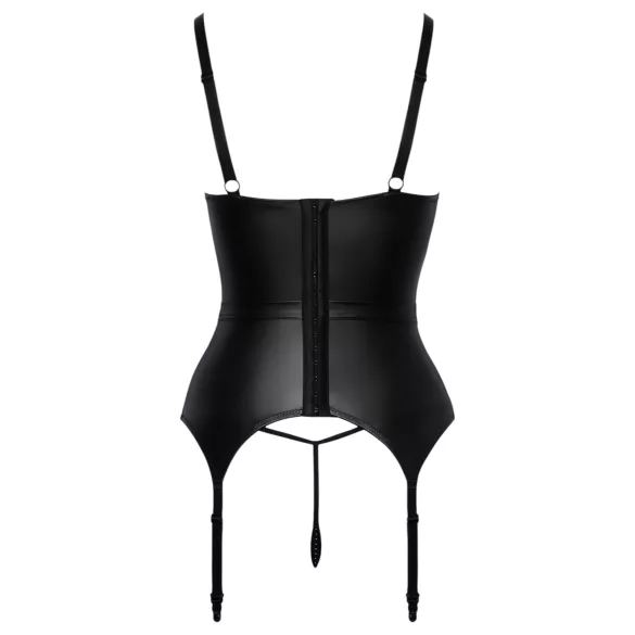Abierta Fina - grudnjak s podizačem grudi i halterima - crni - M