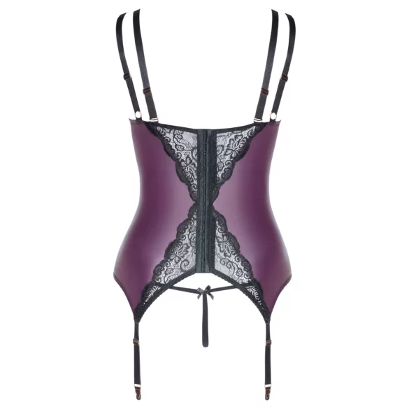 Cottelli Curves - čipkasti, korzetski donji veš set (ljubičasti)