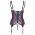 Cottelli Curves - čipkasti, korzetski donji veš set (ljubičasti)