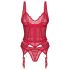 Obsessive Cupide Desir - prozirni set čipkastih topova (crveno)