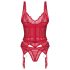 Obsessive Cupide Desir - prozirni set čipkastih topova (crveno)