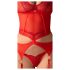 Obsessive Cupide Desir - prozirni set čipkastih topova (crveno) - L/XL