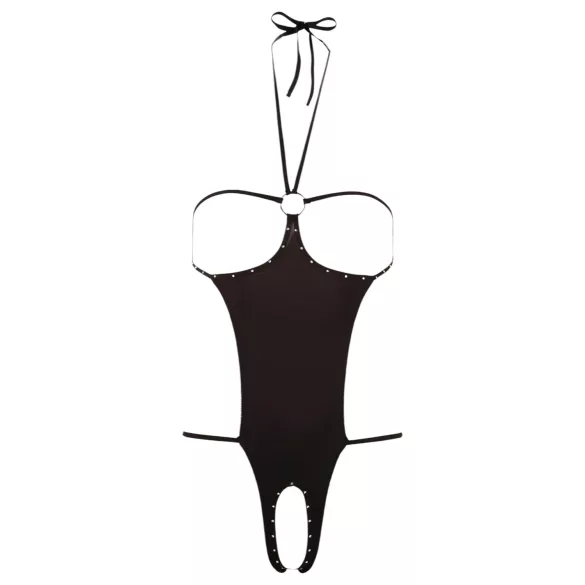 NO:XQSE - Otvoreni seksi body sa cirkonima - crni (S-L)