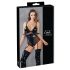 Cottelli Bondage - sjajni body s lisicama (crni) - L