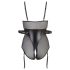 Cottelli Bondage - sjajni body s lisicama (crni) - L