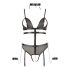Cottelli Bondage - otvoreni body s lancima (crni)