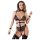 Cottelli Bondage - otvoreni body s lancima (crni) - M