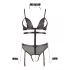 Cottelli Bondage - otvoreni body s remenima i lancima - crna - XL