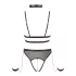 Cottelli Bondage - otvoreni body s remenima i lancima - crna - XL
