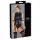 Cottelli Bondage - sjajni body bez rukava i lisice za ruke - crni - XL