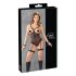 Cottelli Bondage - crni body s metalnim prstenom i lisicama - XL