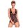 Obsessive Fiorenta - biserna otvorena čipkasta body (crna) - L/XL