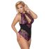 Cottelli Plus Size - cvjetni body (crno-ljubičasti)