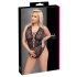 Cottelli Curves Plus Size - prozirni uzorak body (crna)