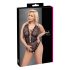 Cottelli Curves Plus Size - prozirni uzorak body (crna)