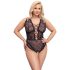 Cottelli Curves Plus Size - prozirni uzorak body (crna)
