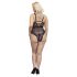 Cottelli Curves Plus Size - prozirni uzorak body (crna)