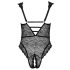 Cottelli Curves Plus Size - prozirni uzorak body (crna)
