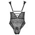 Cottelli Curves Plus Size - prozirni uzorak body (crna)