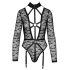 Cottelli - prozirni, remenasti body (crna)