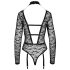 Cottelli - prozirni, remeni body (crni) - L
