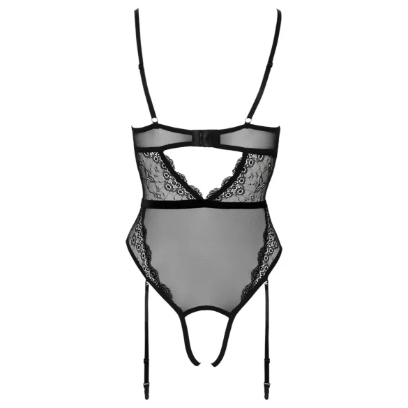 Cottelli - otvoreni body s naramenicama i halterima - crna - XL