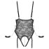 Cottelli Bondage - otvoreni body s lisicama (crni)