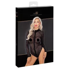 Noir - body s dugim rukavima, leopard uzorak (crna) - M