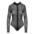 / Noir - body s dugim rukavima i uzorkom leoparda (crna) - M