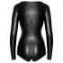 Noir - sjajni crni body s dugim rukavima - M