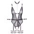 Cottelli Bondage - otvoreni body i lisice (crno) - M