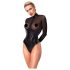 Noir - sjajni body s prozirnim umetcima (crni) - M