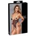 Cottelli Bondage - otvoreni body s remenjem i lancem (crna) - M