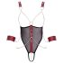Cottelli Bondage - otvoreni body s remenjem i lancem (crna) - M