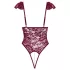 Cottelli - čipkasti body s perlicama - crvena - M