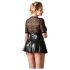 Cottelli Plus Size - crna haljina s crvenim korzetom