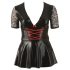 Cottelli Plus Size - crna haljina s crvenim korzetom