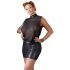 Cottelli Plus Size - crna sjajna šifonska haljina - 3XL