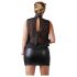 Cottelli Plus Size - crna sjajna šifonska haljina - 3XL