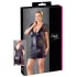 Cottelli Plus Size - kombinirana haljina s mašnom i čipkom - crna - 4XL
