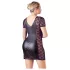 Cottelli Plus Size - kombinirana haljina s mašnom i čipkom - crna - 4XL
