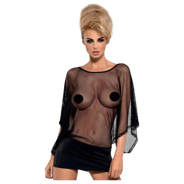 Obsessive Punker - prozirna mini haljina i tanga (crna)