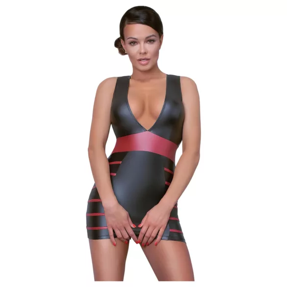 Cottelli Party - prugasta pripijena haljina (crna-crvena)