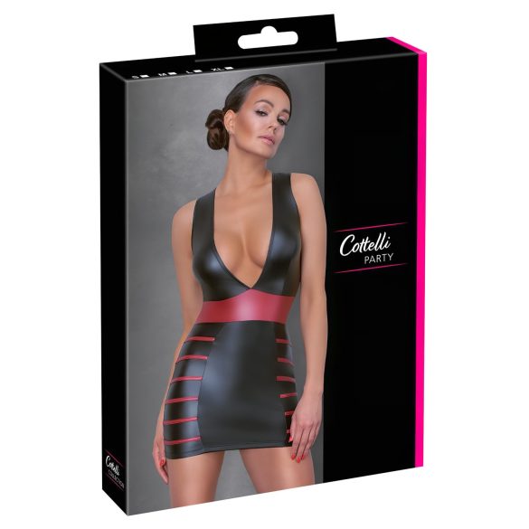 Cottelli Party - prugasta haljina uz tijelo (crno-crvena) - XL