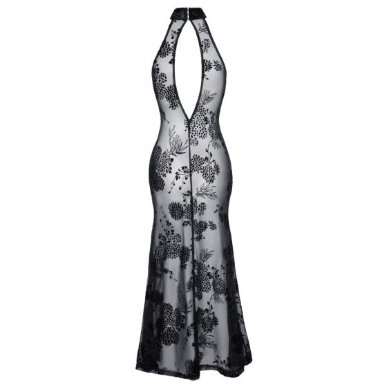 Noir - Prozirna duga haljina s cvjetnim uzorkom (crna)