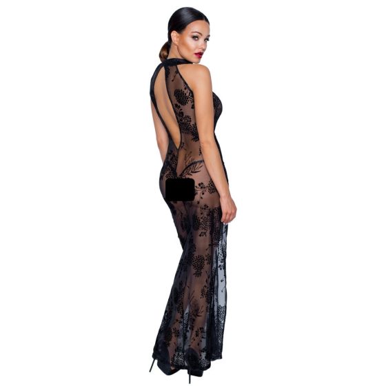 Noir - Prozirna duga haljina s cvjetnim uzorkom (crna) - M