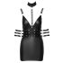 Cottelli Bondage - sjajna crna mini haljina s ovratnikom - M