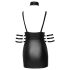 Cottelli Bondage - sjajna crna mini haljina s ovratnikom - M